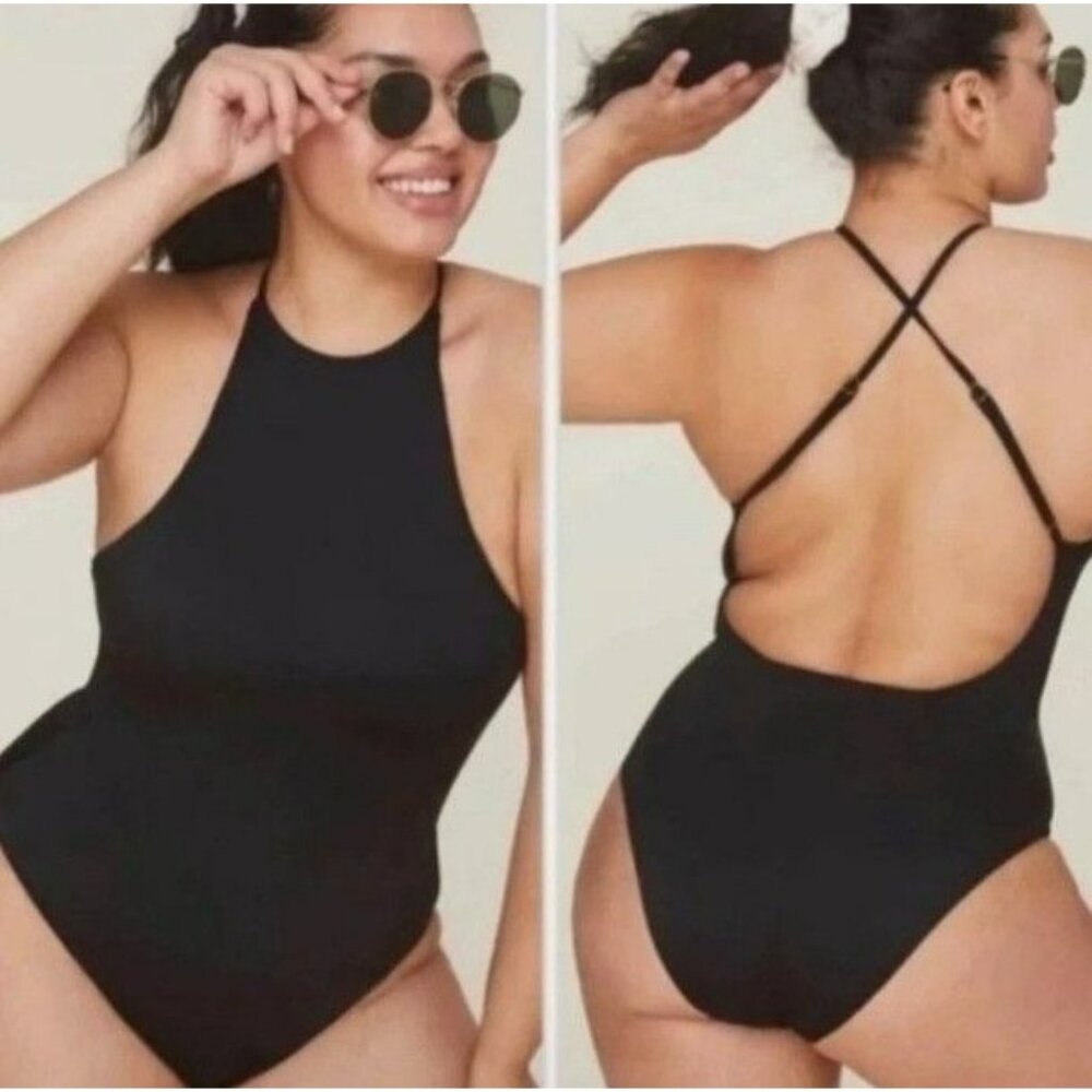 Andie Swim The Asbury Black One Piece Large Swimsuit